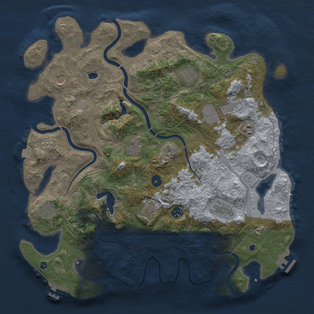 Rust Map: Procedural Map, Size: 4250, Seed: 6894574, 16 Monuments