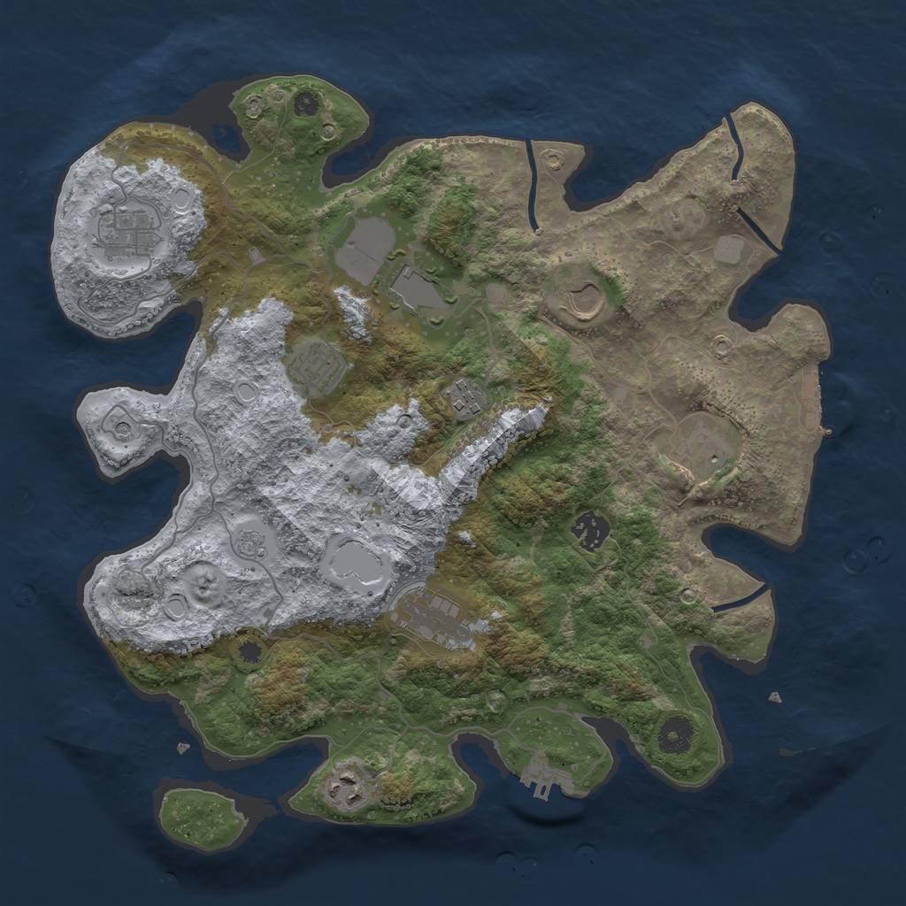 Rust Map: Procedural Map, Size: 3700, Seed: 427514192, 16 Monuments
