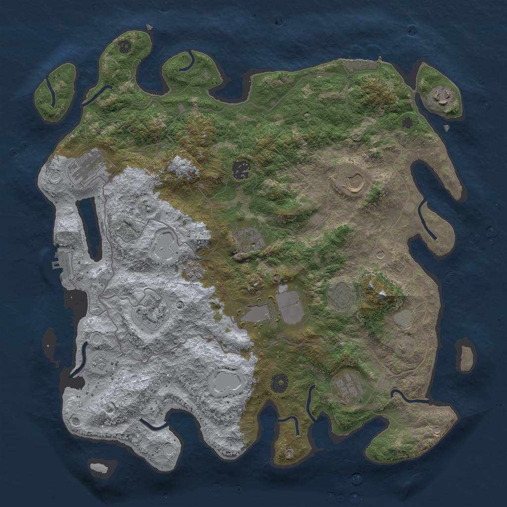 Rust Map: Procedural Map, Size: 4000, Seed: 577231708, 19 Monuments