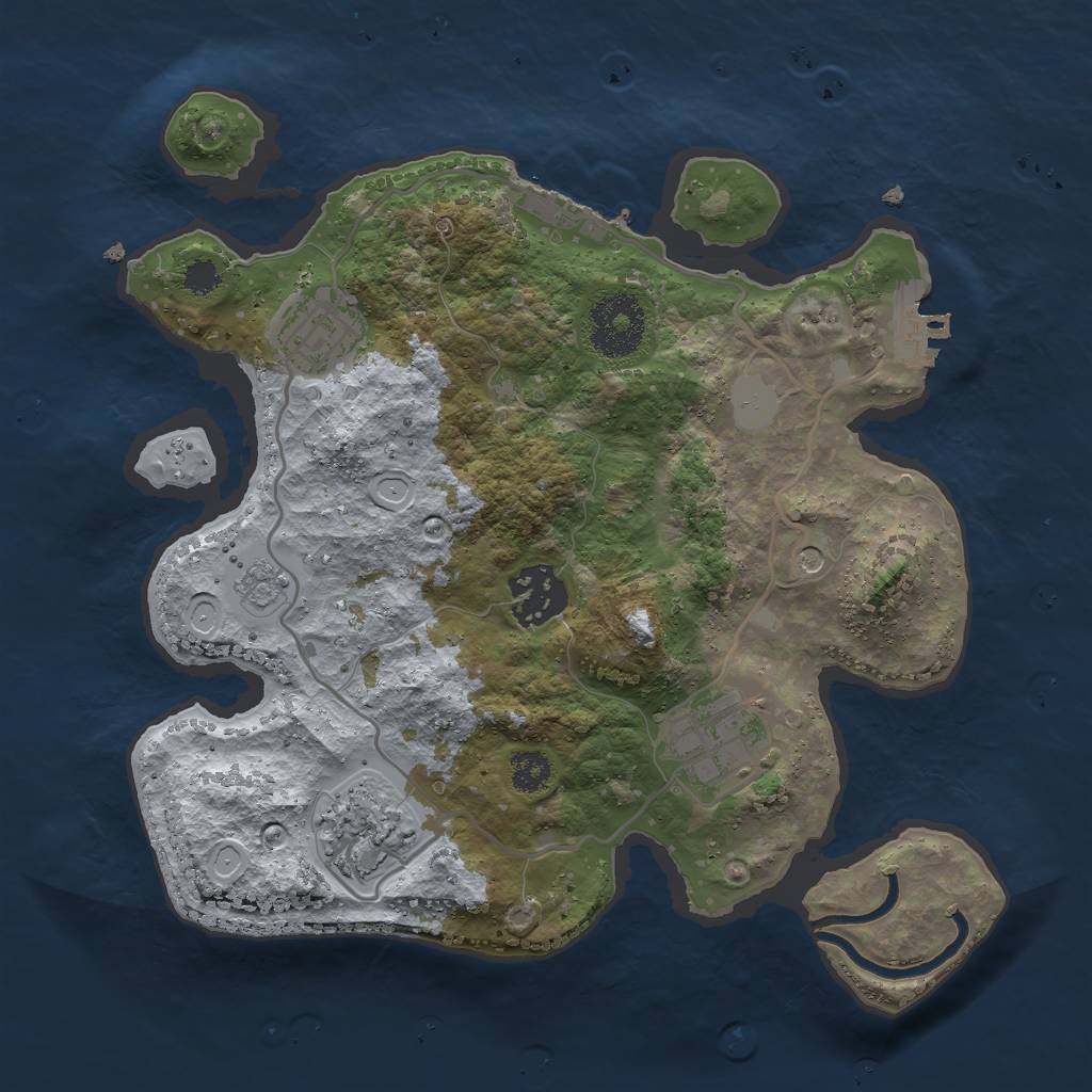 Rust Map: Procedural Map, Size: 2700, Seed: 735627965, 13 Monuments