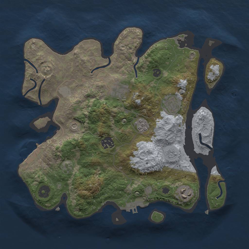 Rust Map: Procedural Map, Size: 3000, Seed: 195637815, 14 Monuments