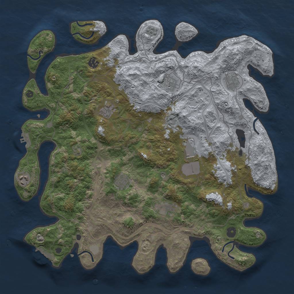 Rust Map: Procedural Map, Size: 4250, Seed: 654579681, 18 Monuments