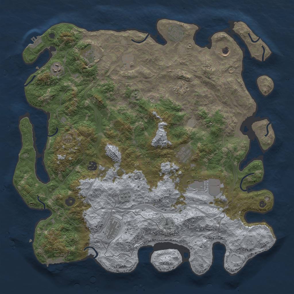 Rust Map: Procedural Map, Size: 4500, Seed: 80, 20 Monuments