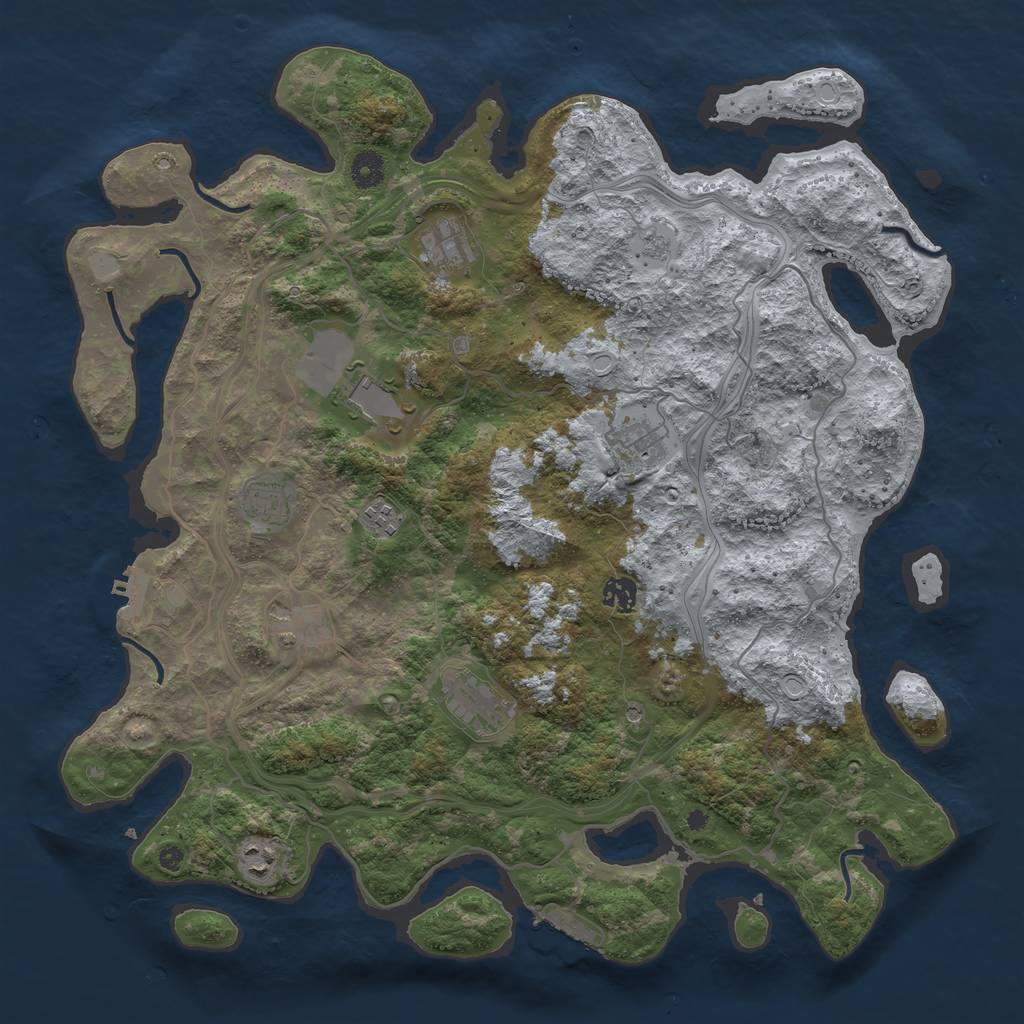Rust Map: Procedural Map, Size: 4250, Seed: 17685, 18 Monuments