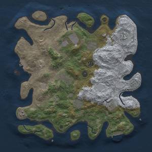 Thumbnail Rust Map: Procedural Map, Size: 3700, Seed: 1230315573, 19 Monuments