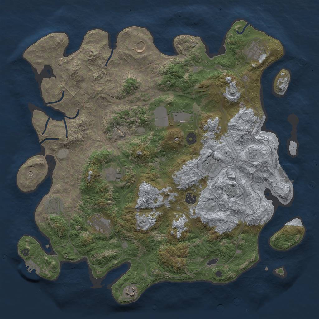 Rust Map: Procedural Map, Size: 4250, Seed: 1576813625, 19 Monuments