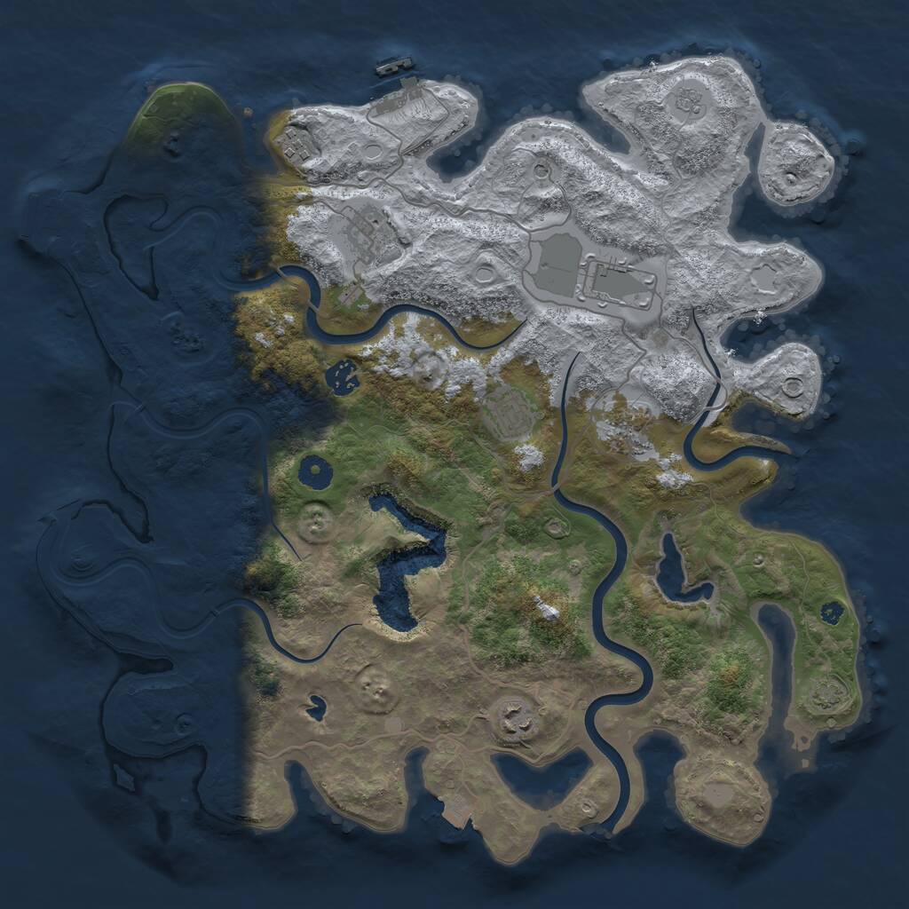 Rust Map: Procedural Map, Size: 4000, Seed: 791920, 13 Monuments