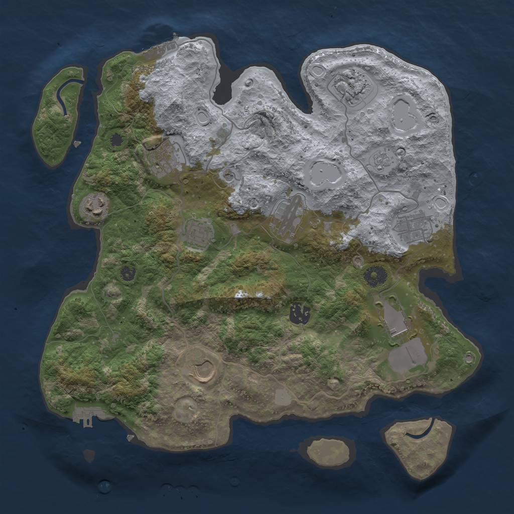 Rust Map: Procedural Map, Size: 3500, Seed: 147815238, 18 Monuments