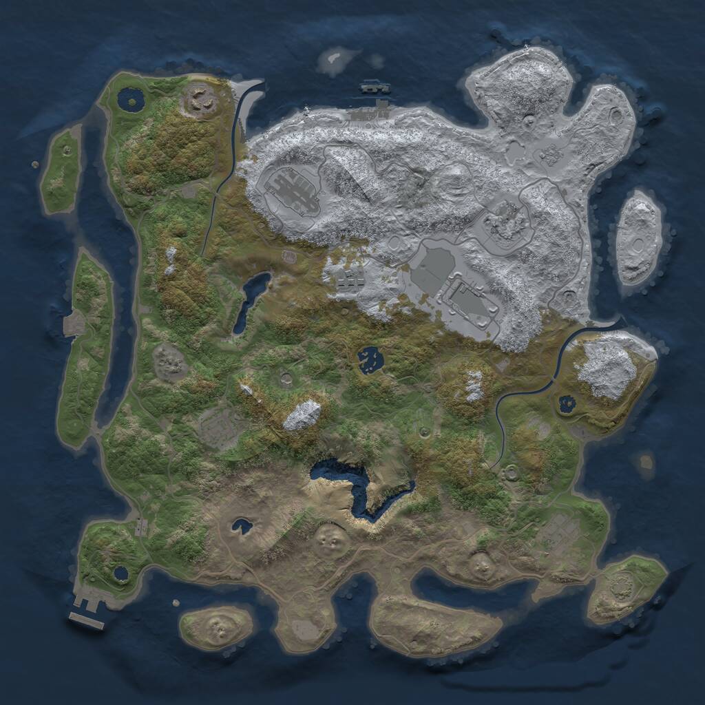 Rust Map: Procedural Map, Size: 4000, Seed: 169143, 14 Monuments