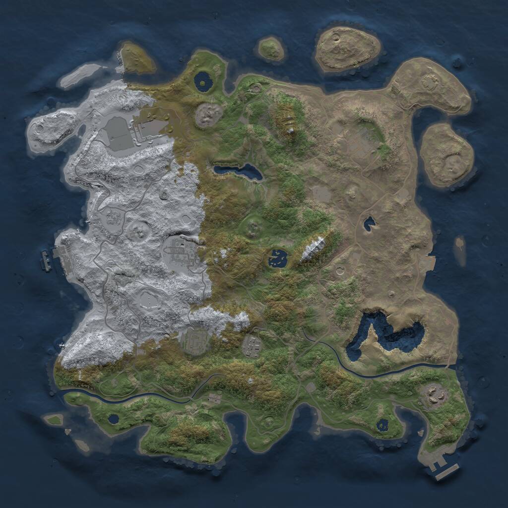 Rust Map: Procedural Map, Size: 4000, Seed: 248291, 13 Monuments