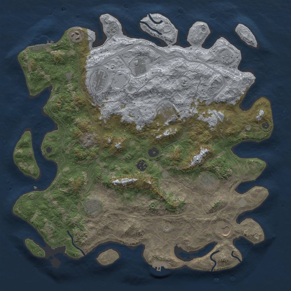 Rust Map: Procedural Map, Size: 4300, Seed: 107173696, 18 Monuments