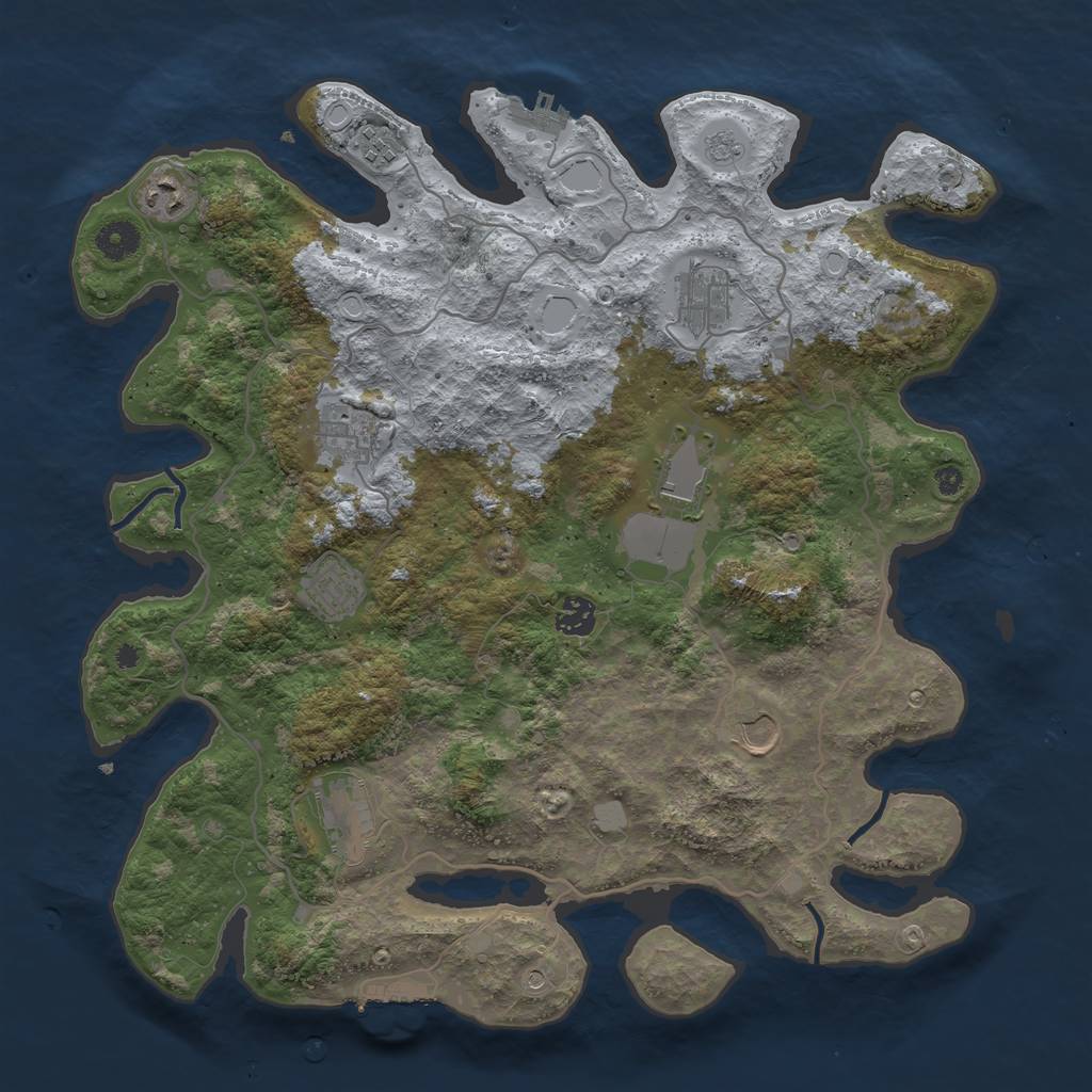 Rust Map: Procedural Map, Size: 4000, Seed: 9417448, 18 Monuments