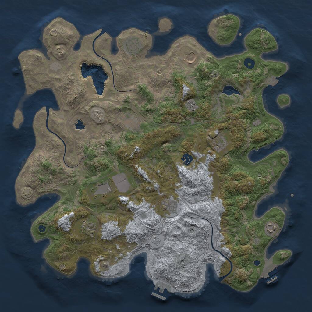 Rust Map: Procedural Map, Size: 4250, Seed: 8054368, 16 Monuments