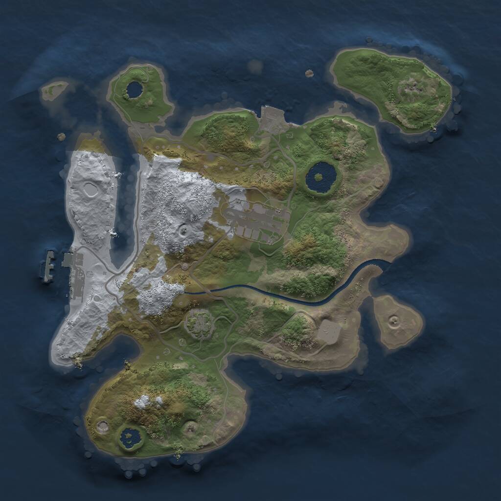 Rust Map: Procedural Map, Size: 2500, Seed: 1959318867, 4 Monuments