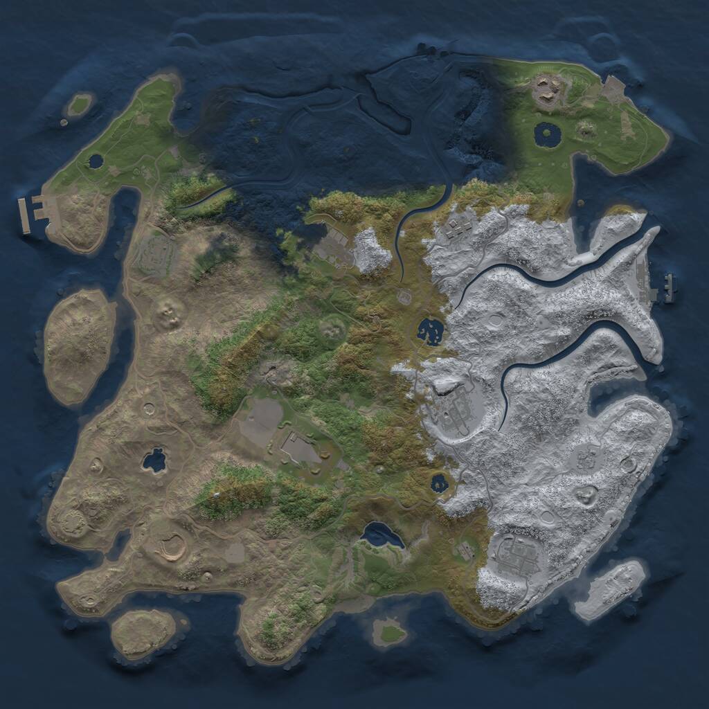 Rust Map: Procedural Map, Size: 4000, Seed: 99313, 15 Monuments
