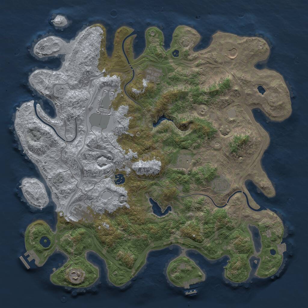 Rust Map: Procedural Map, Size: 4250, Seed: 1620333911, 15 Monuments