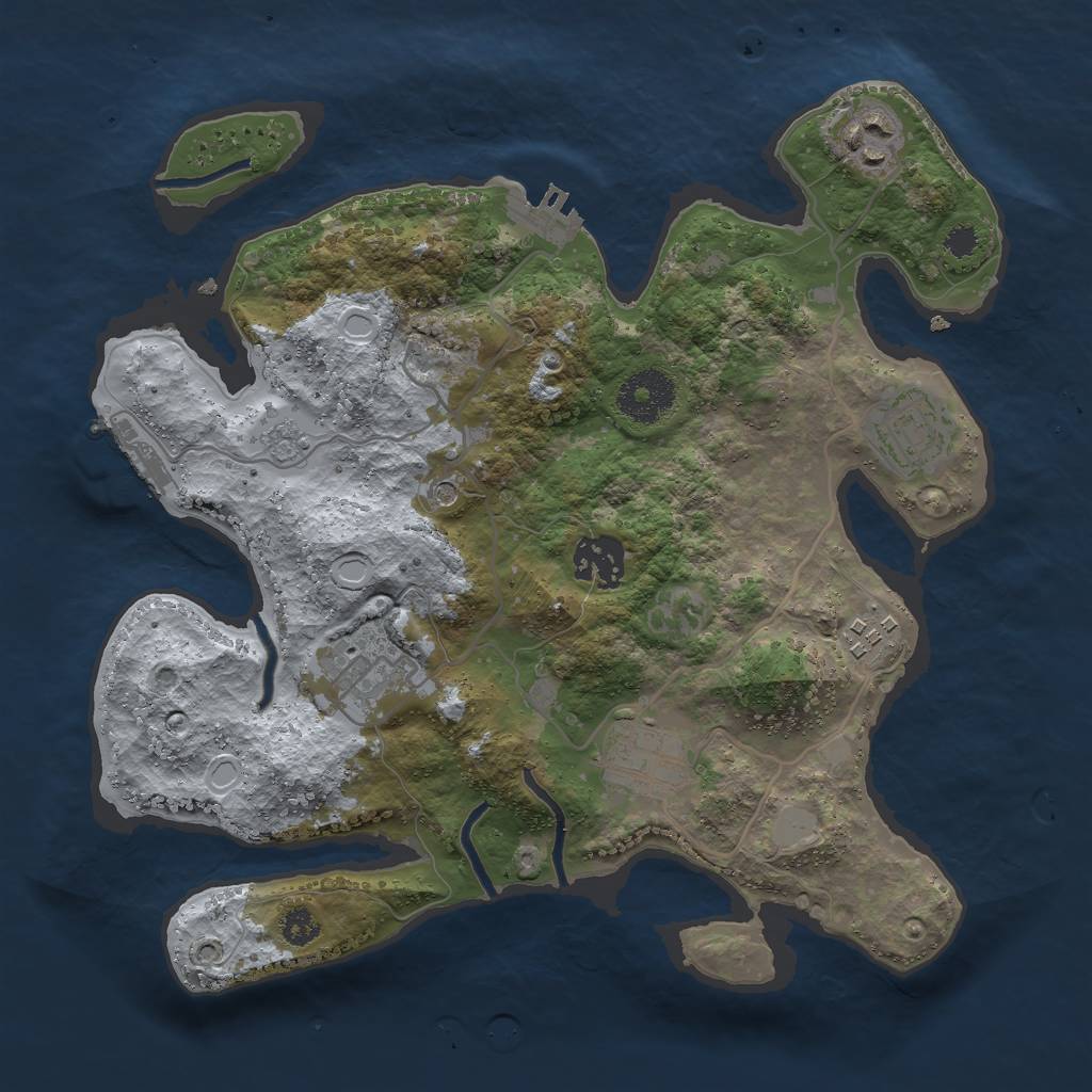 Rust Map: Procedural Map, Size: 3000, Seed: 968575431, 15 Monuments