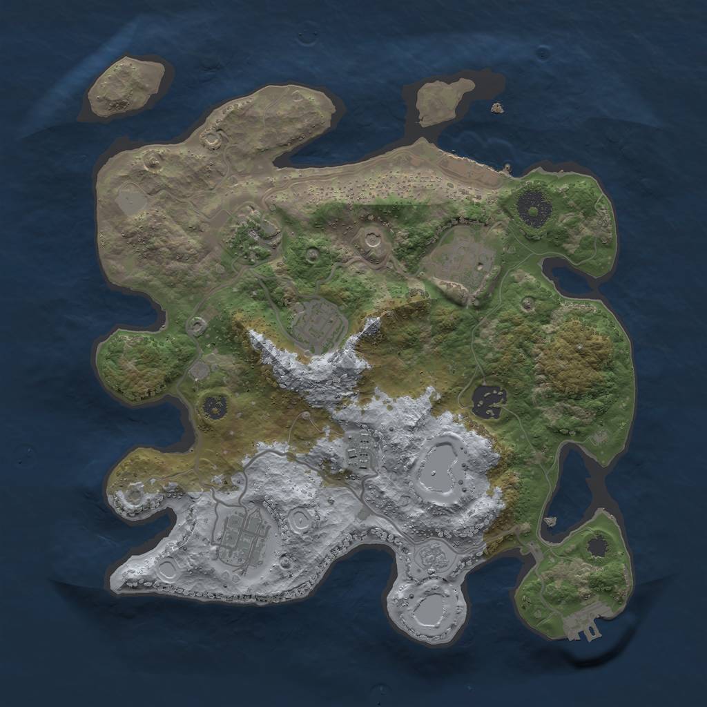 Rust Map: Procedural Map, Size: 3000, Seed: 886798414, 15 Monuments