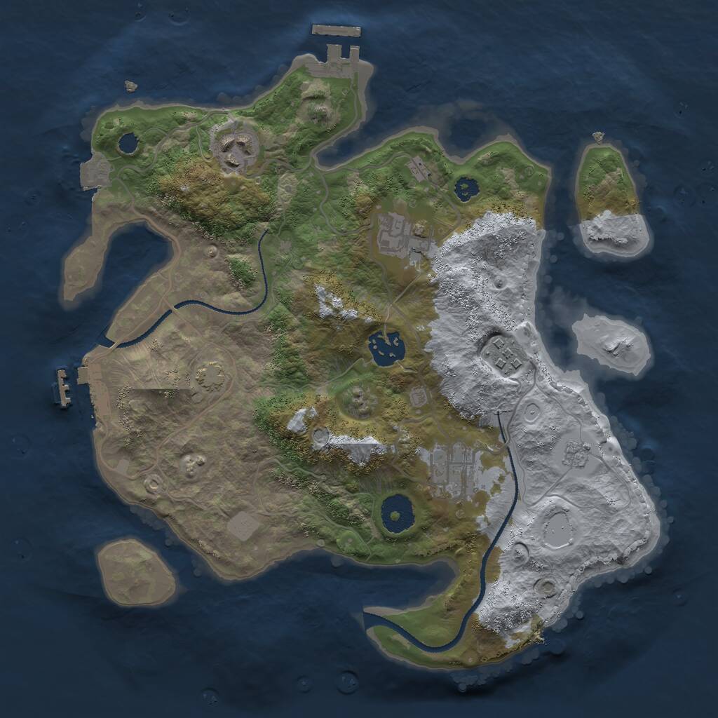 Rust Map: Procedural Map, Size: 3000, Seed: 2017039153, 10 Monuments