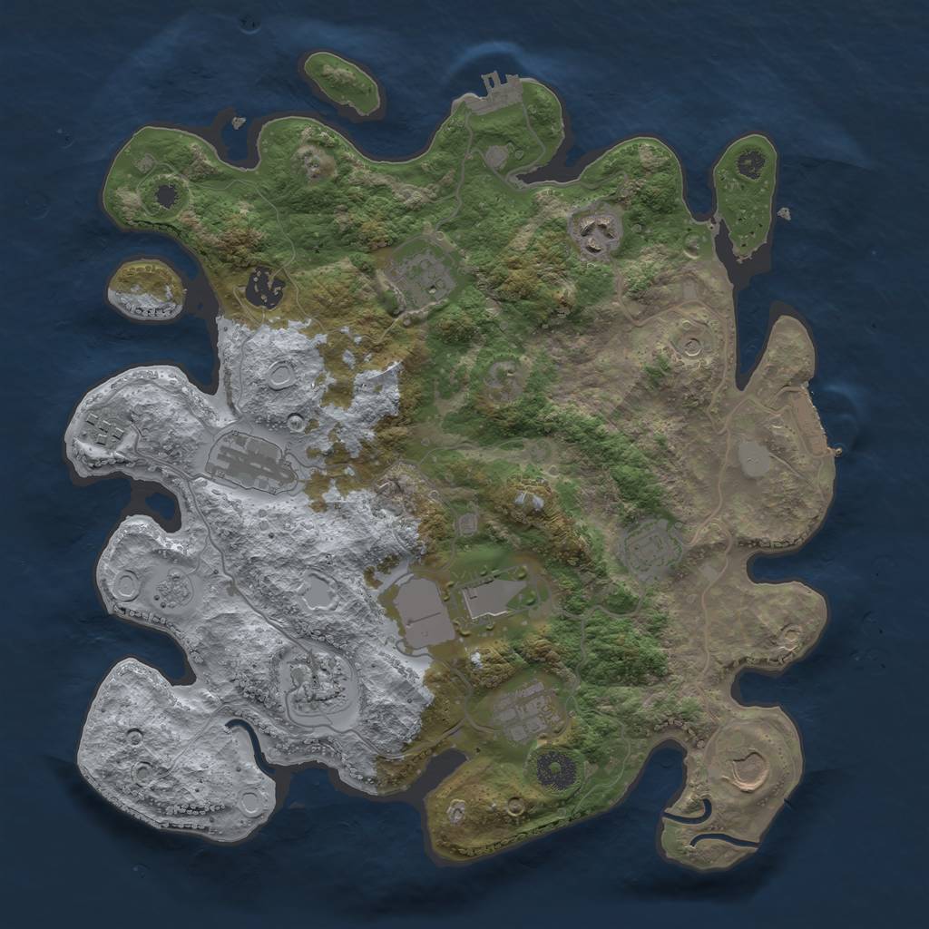 Rust Map: Procedural Map, Size: 3500, Seed: 160, 19 Monuments