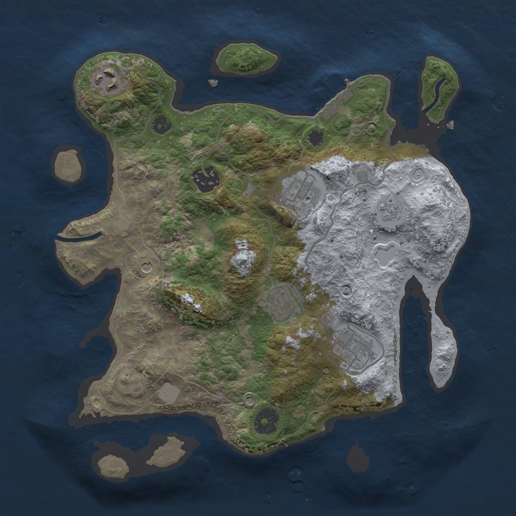 Rust Map: Procedural Map, Size: 3000, Seed: 286876712, 13 Monuments