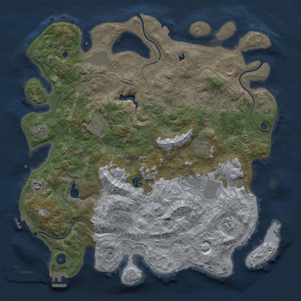 Rust Map: Procedural Map, Size: 4357, Seed: 50000, 16 Monuments