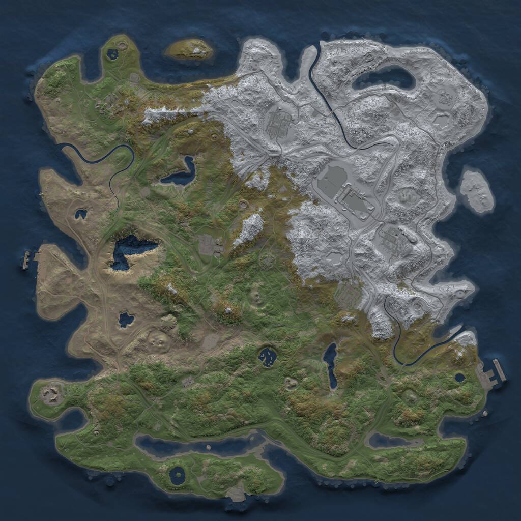 Rust Map: Procedural Map, Size: 4500, Seed: 1720176071, 14 Monuments
