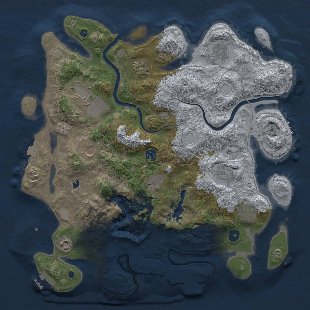 Rust Map: Procedural Map, Size: 4000, Seed: 329808281, 16 Monuments