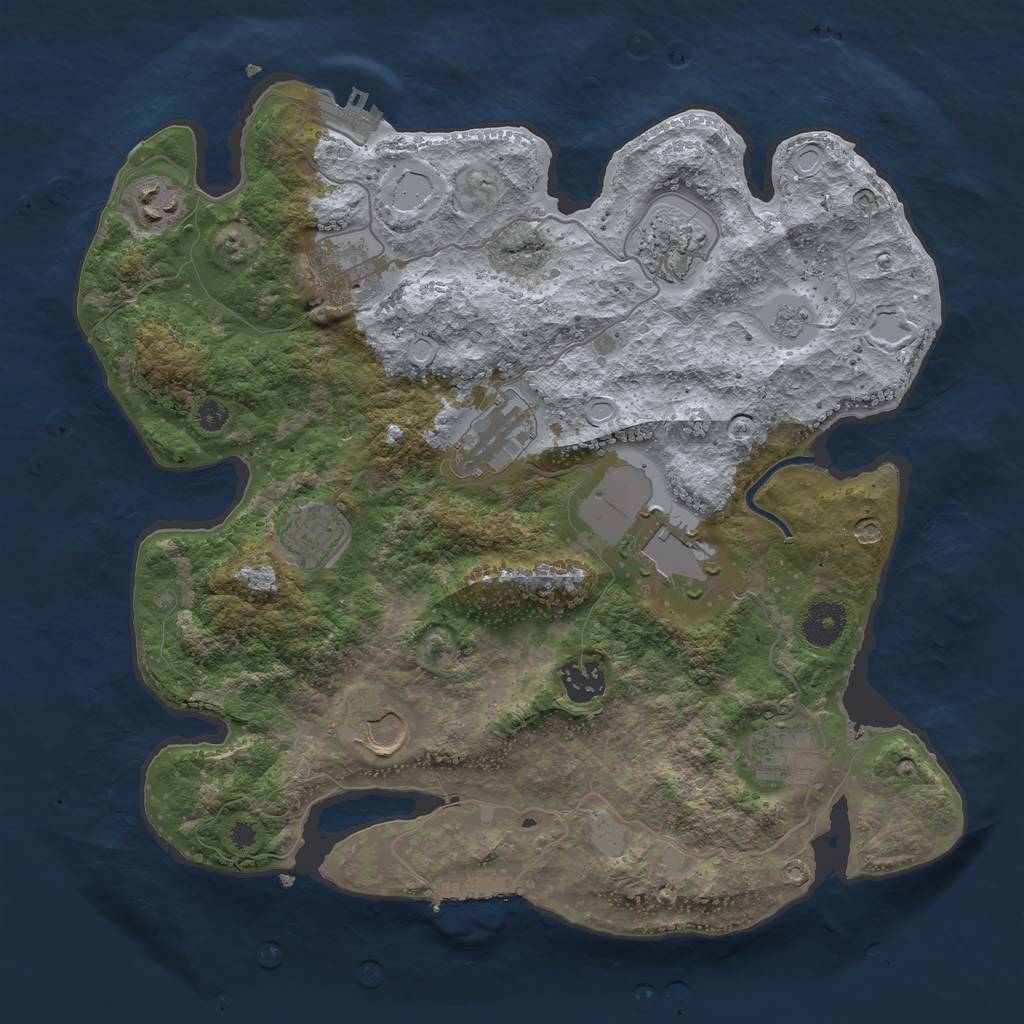 Rust Map: Procedural Map, Size: 3500, Seed: 1935384243, 17 Monuments