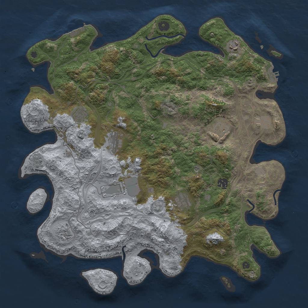 Rust Map: Procedural Map, Size: 4250, Seed: 1550728592, 19 Monuments
