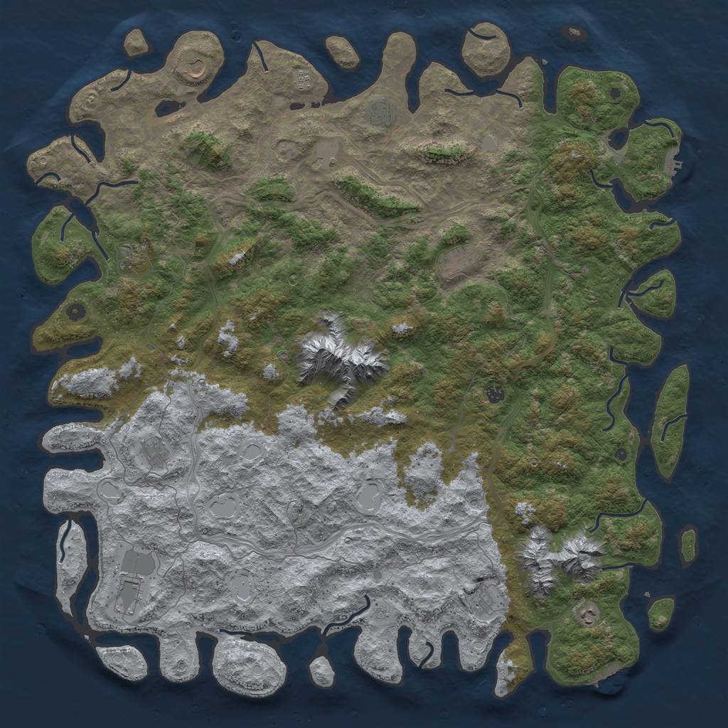 Rust Map: Procedural Map, Size: 6000, Seed: 17355738, 20 Monuments
