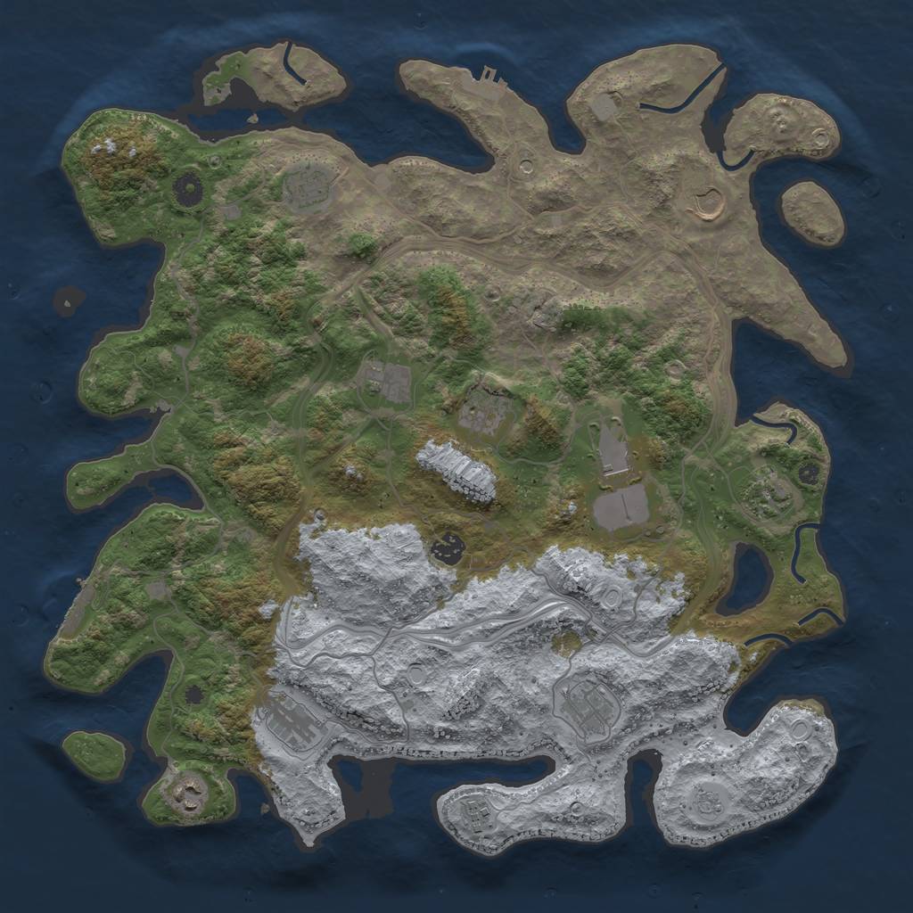Rust Map: Procedural Map, Size: 4300, Seed: 903981554, 20 Monuments