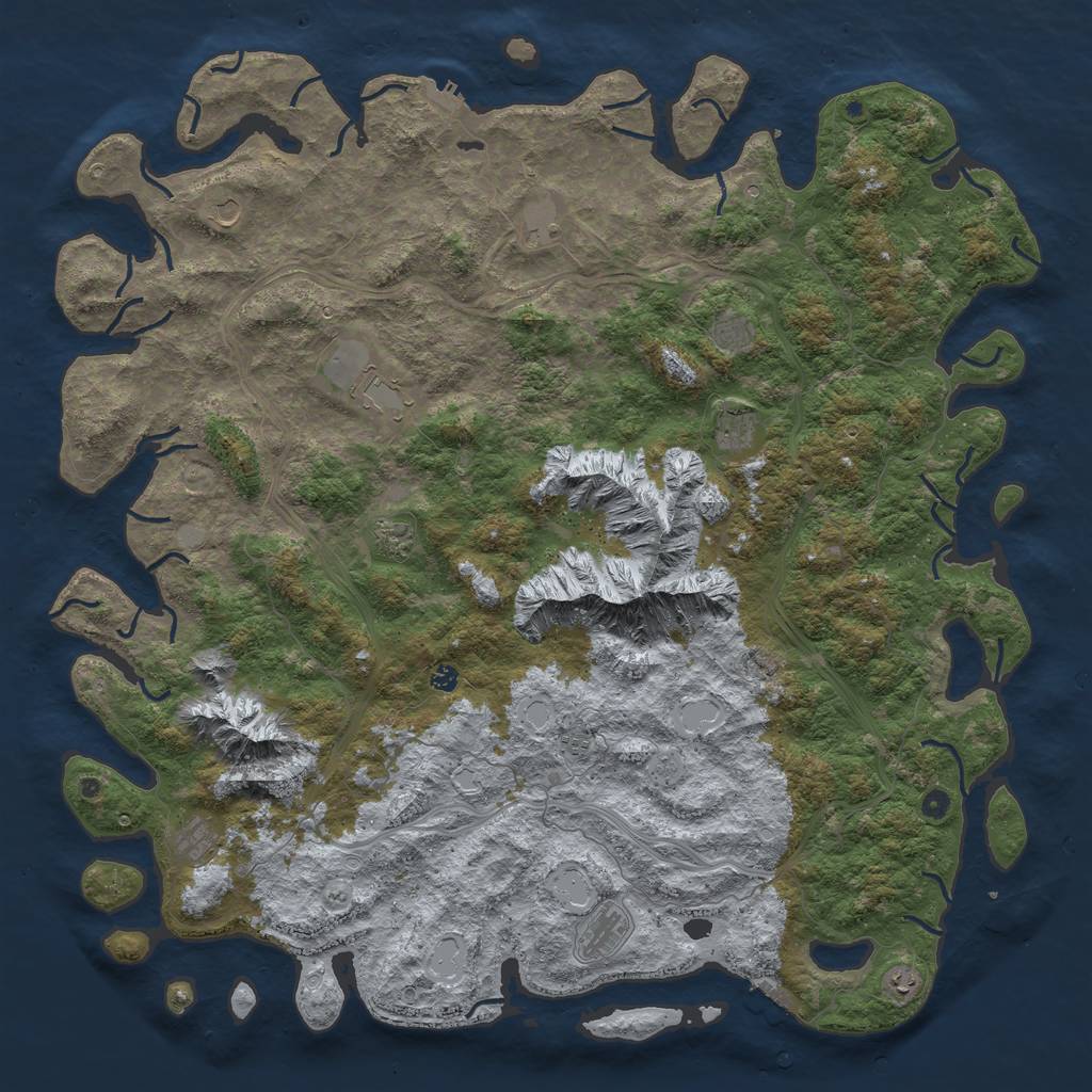 Rust Map: Procedural Map, Size: 6000, Seed: 9950, 20 Monuments