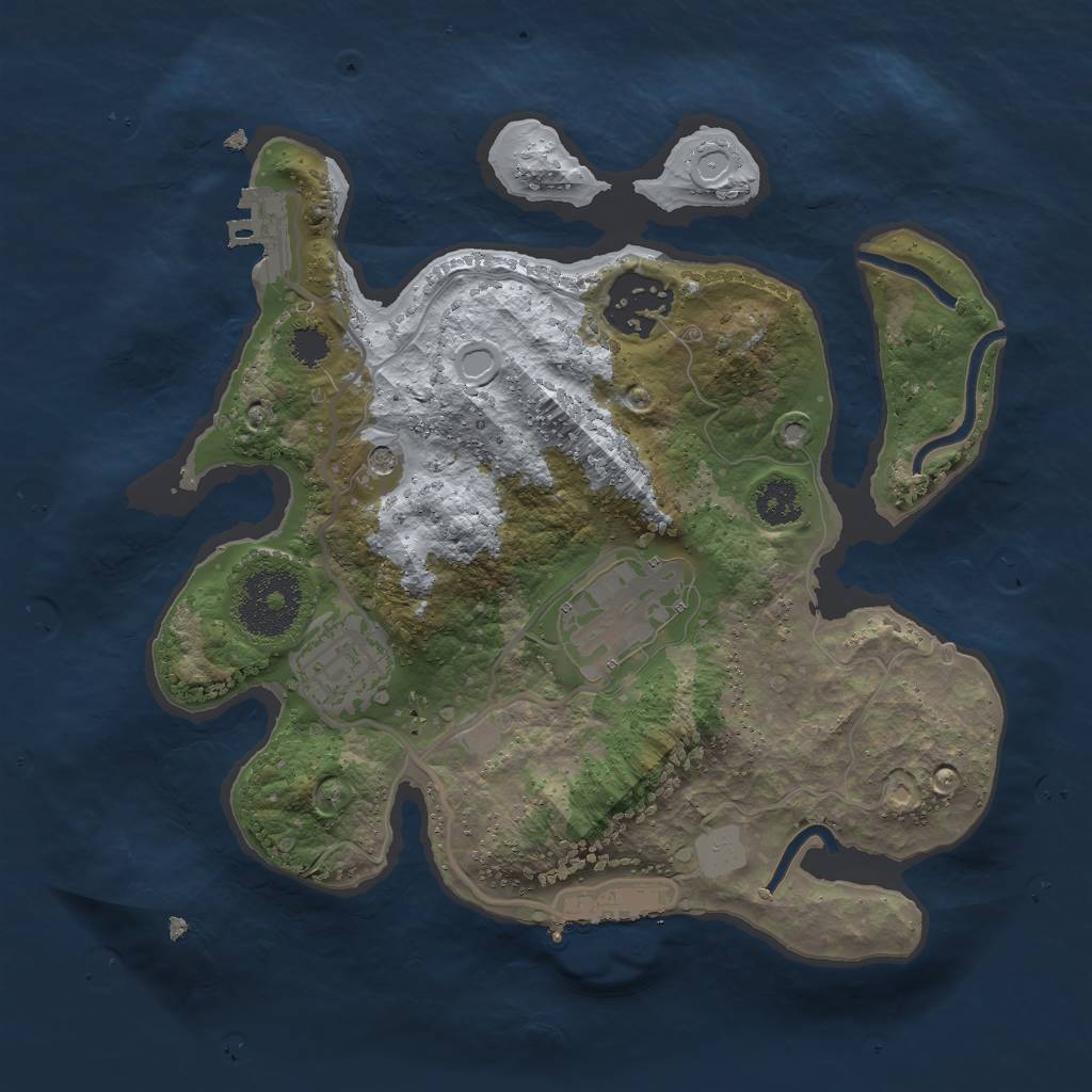 Rust Map: Procedural Map, Size: 2500, Seed: 6021994, 11 Monuments