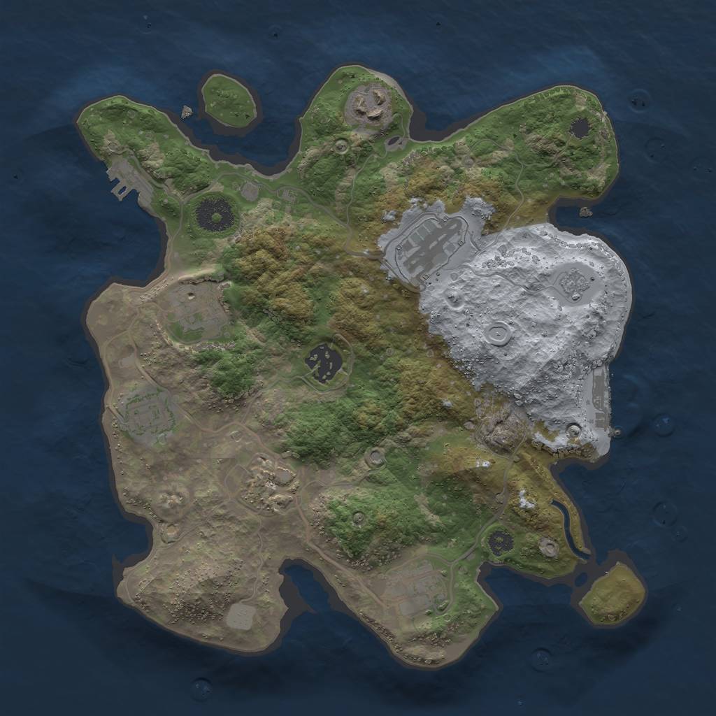 Rust Map: Procedural Map, Size: 3000, Seed: 201082577, 15 Monuments