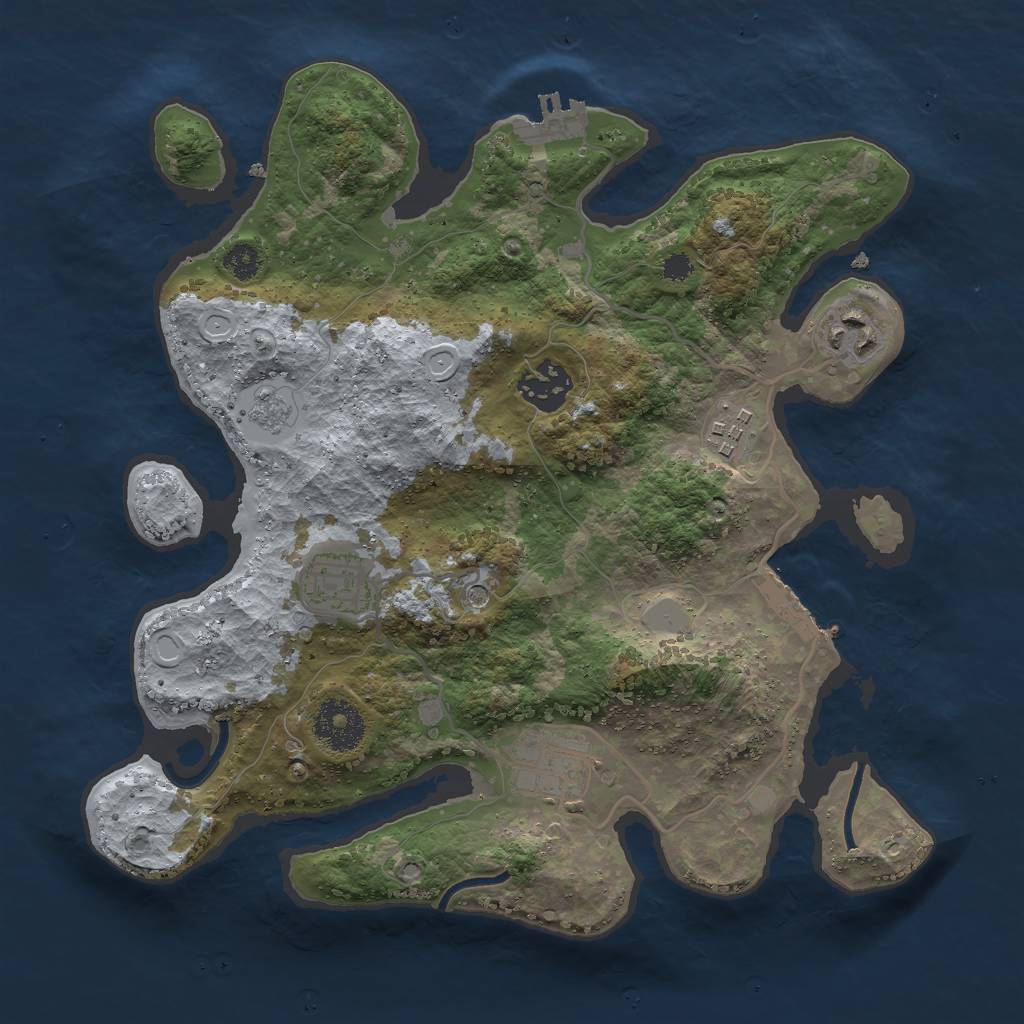 Rust Map: Procedural Map, Size: 3000, Seed: 2445312, 14 Monuments