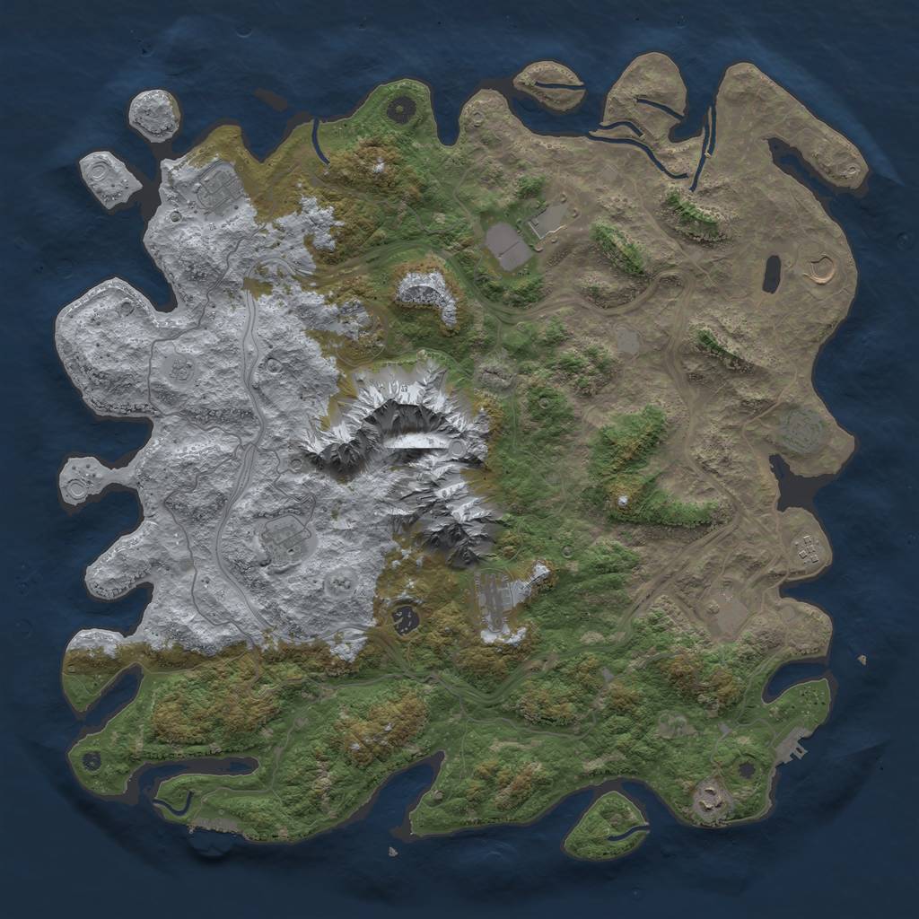Rust Map: Procedural Map, Size: 5000, Seed: 470999557, 20 Monuments
