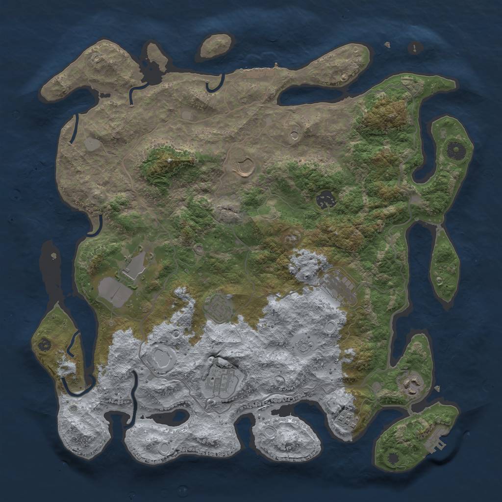 Rust Map: Procedural Map, Size: 4000, Seed: 89743, 17 Monuments