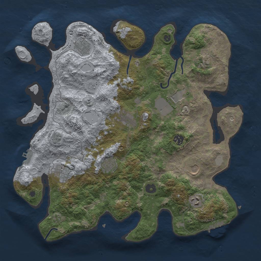 Rust Map: Procedural Map, Size: 3800, Seed: 1658811290, 19 Monuments