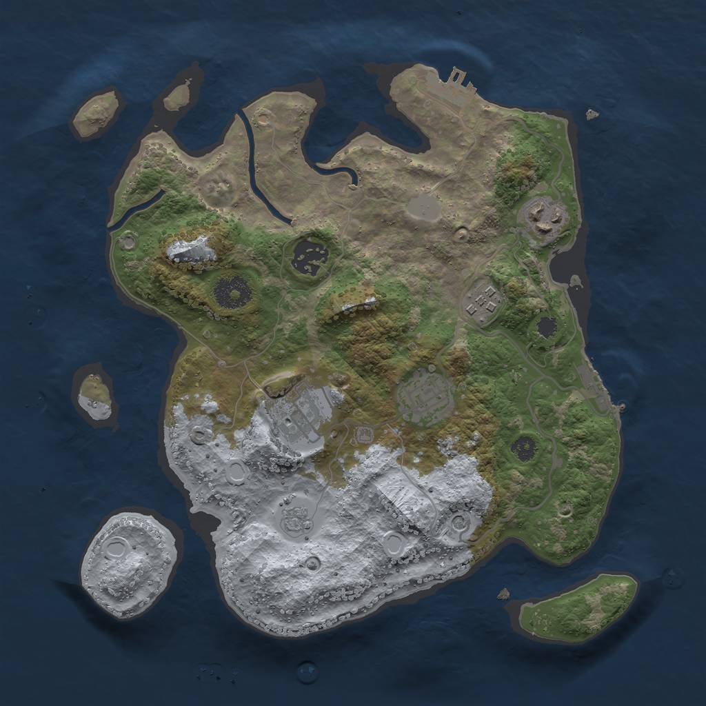 Rust Map: Procedural Map, Size: 3000, Seed: 1312922356, 14 Monuments
