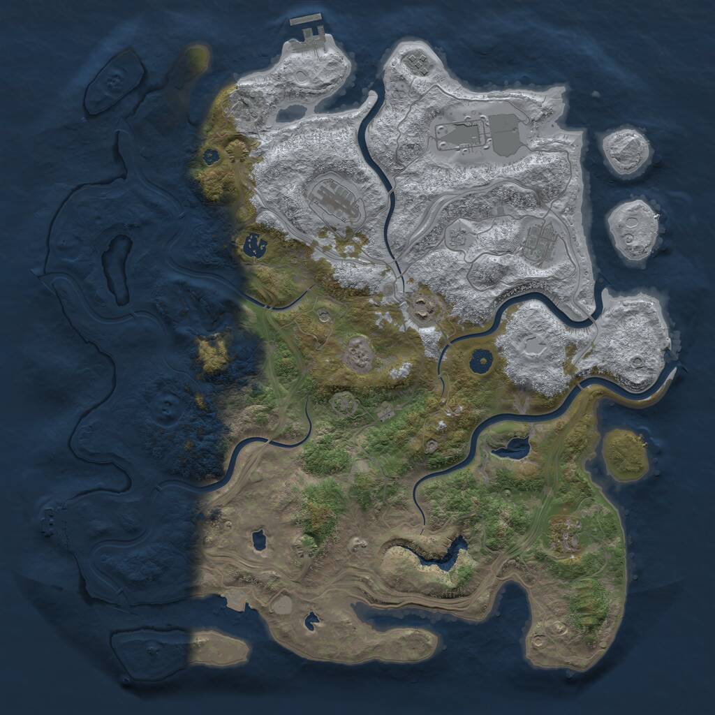 Rust Map: Procedural Map, Size: 4500, Seed: 606973123, 13 Monuments