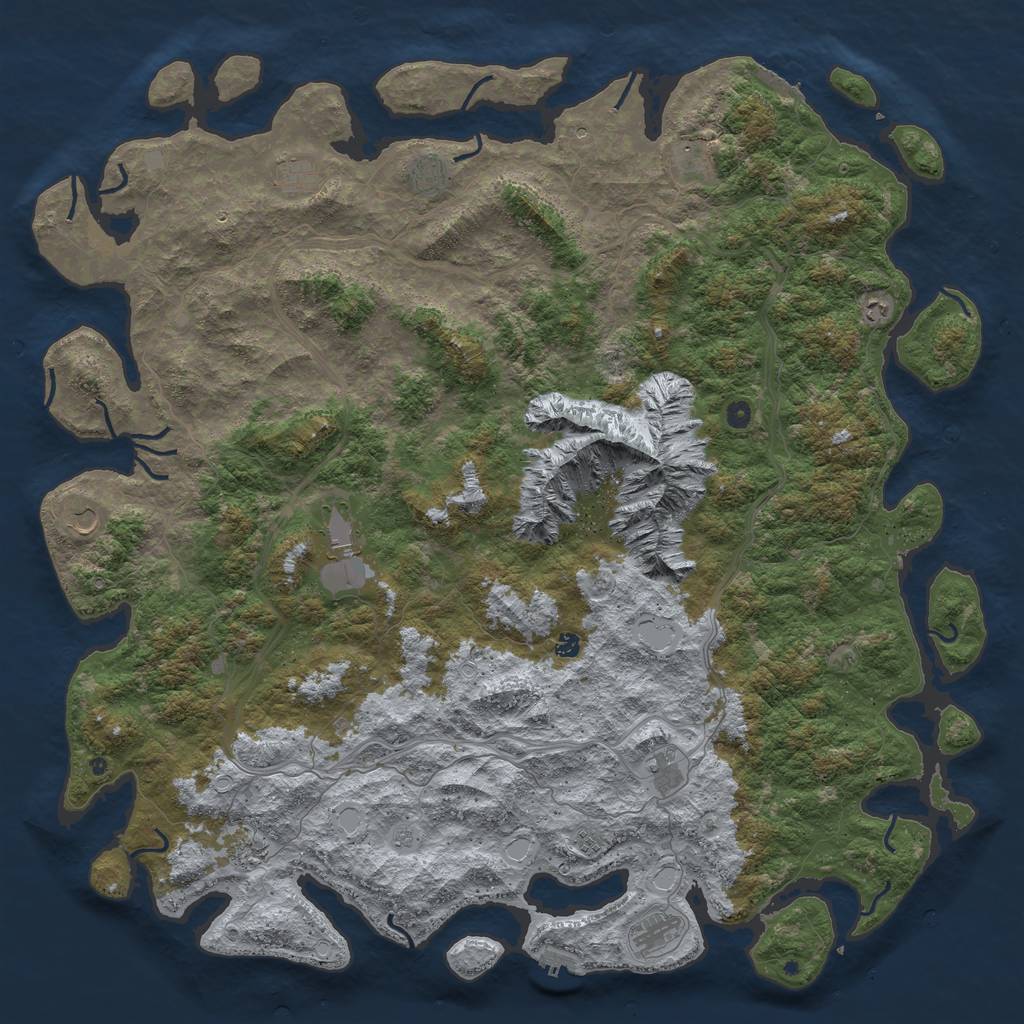 Rust Map: Procedural Map, Size: 6000, Seed: 19805951, 20 Monuments