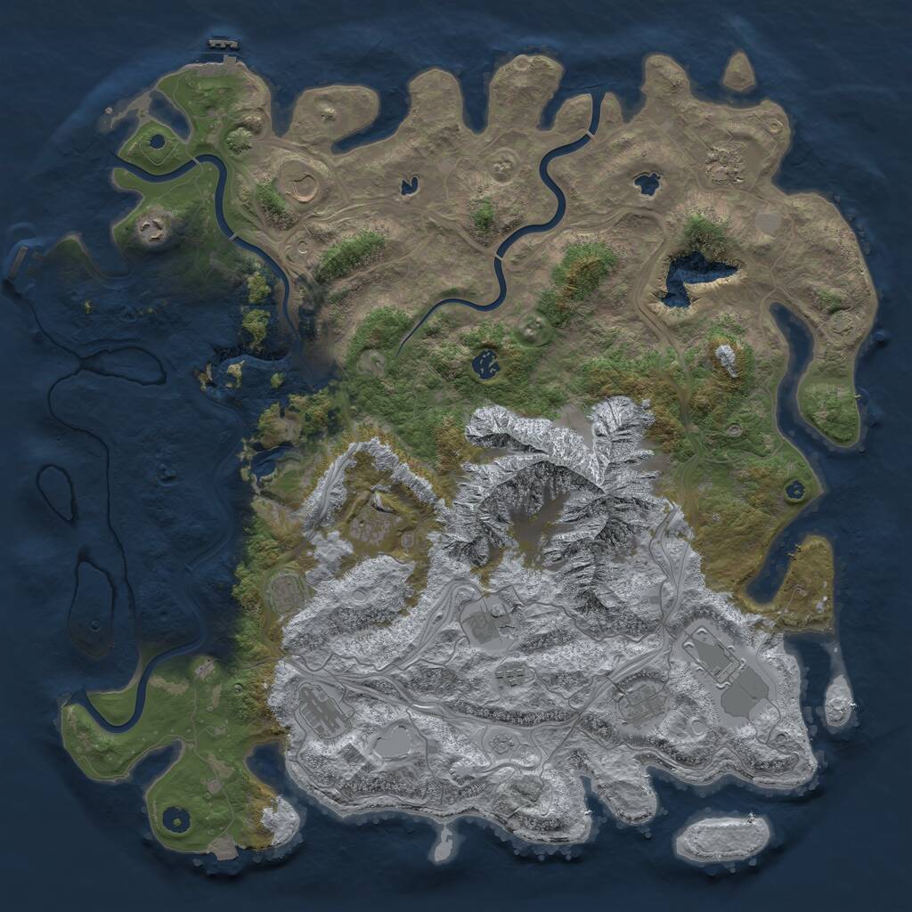 Rust Map: Procedural Map, Size: 5000, Seed: 112466356, 17 Monuments