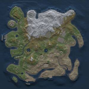 Thumbnail Rust Map: Procedural Map, Size: 3500, Seed: 872732720, 13 Monuments