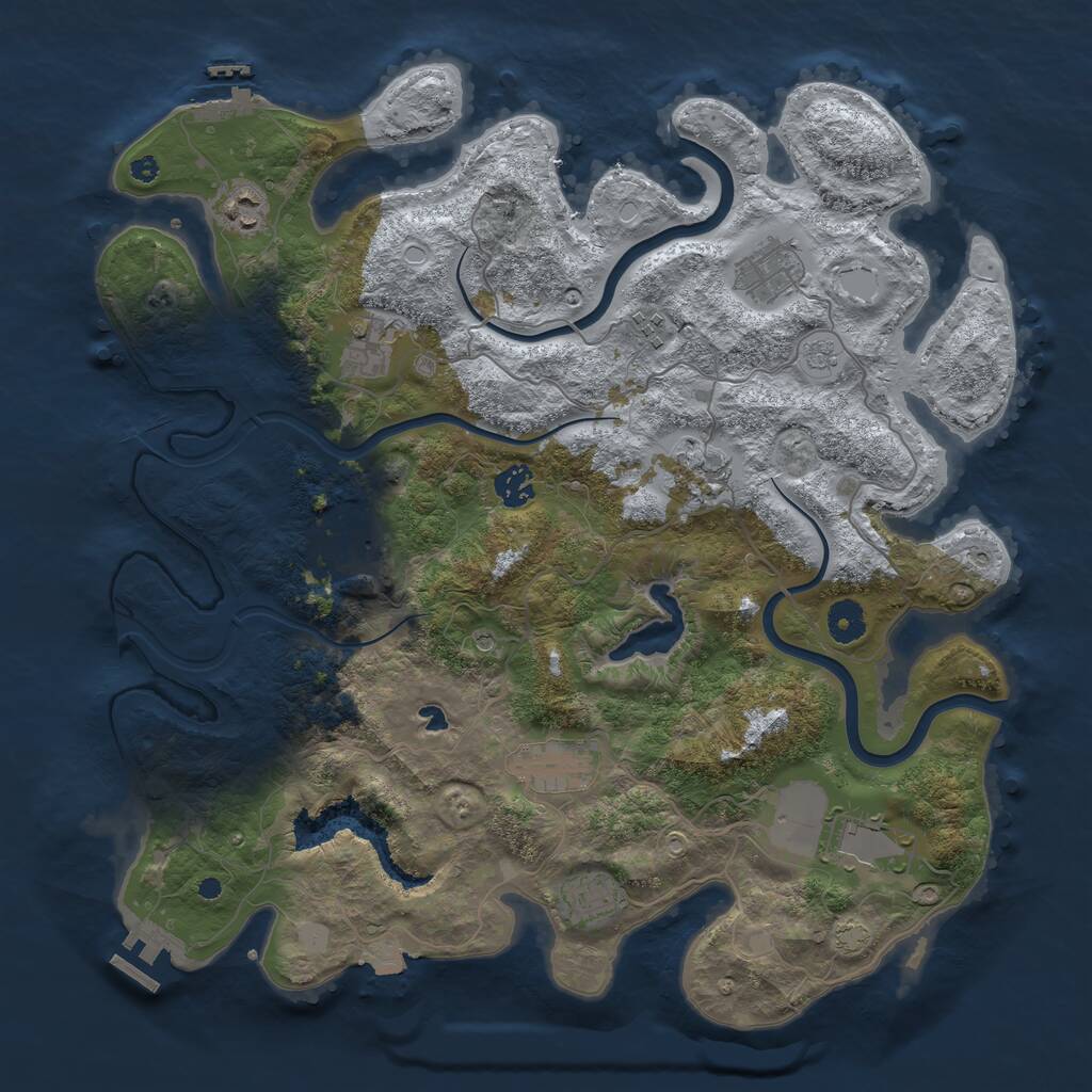 Rust Map: Procedural Map, Size: 4000, Seed: 1171522439, 16 Monuments