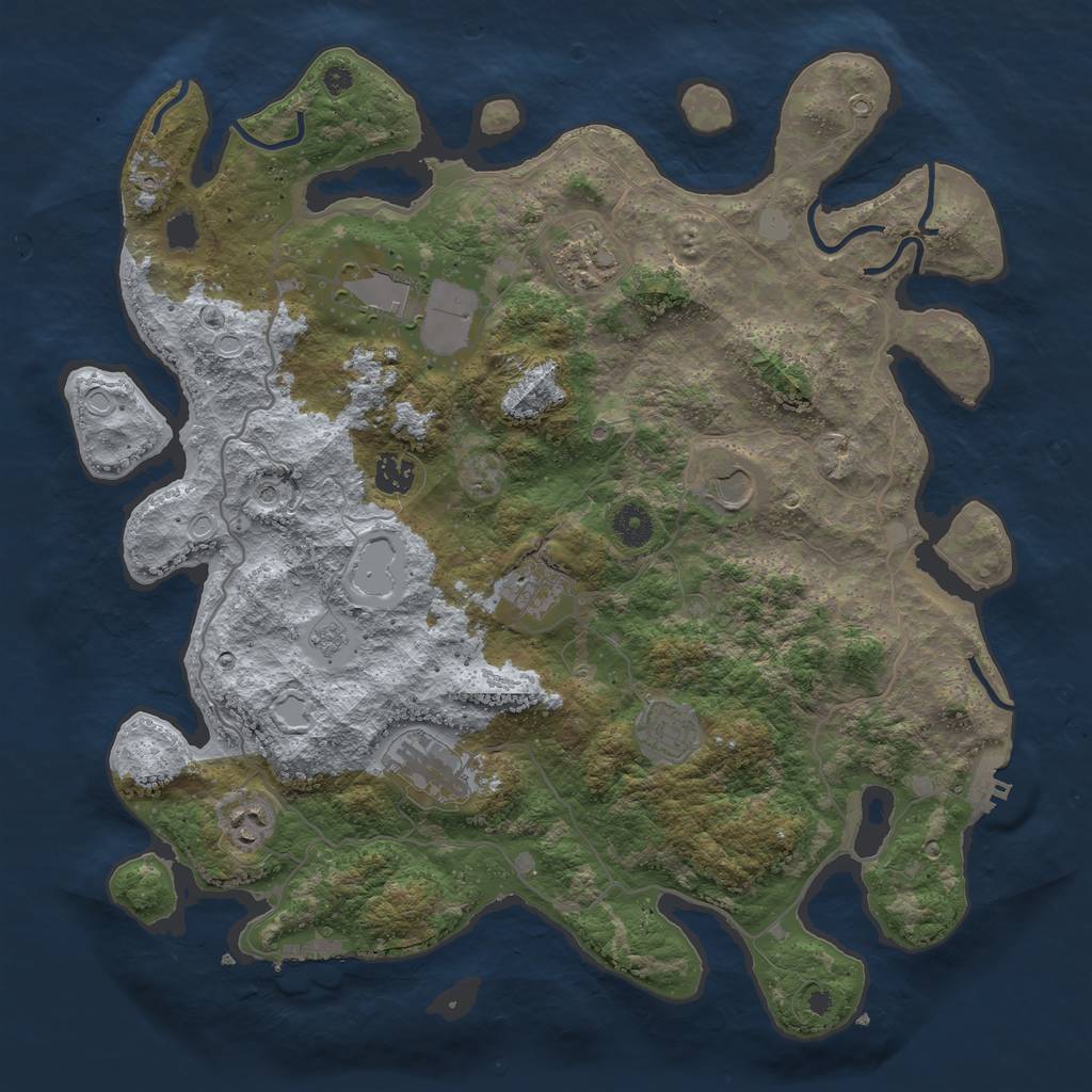 Rust Map: Procedural Map, Size: 4000, Seed: 18094, 17 Monuments