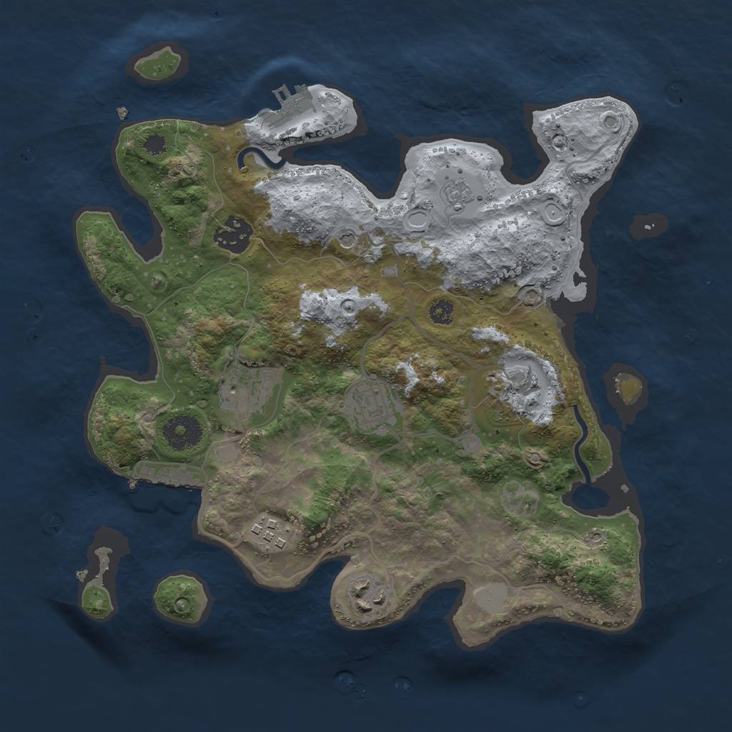 Rust Map: Procedural Map, Size: 3000, Seed: 5520, 15 Monuments
