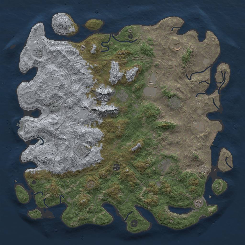 Rust Map: Procedural Map, Size: 5000, Seed: 1572457514, 20 Monuments