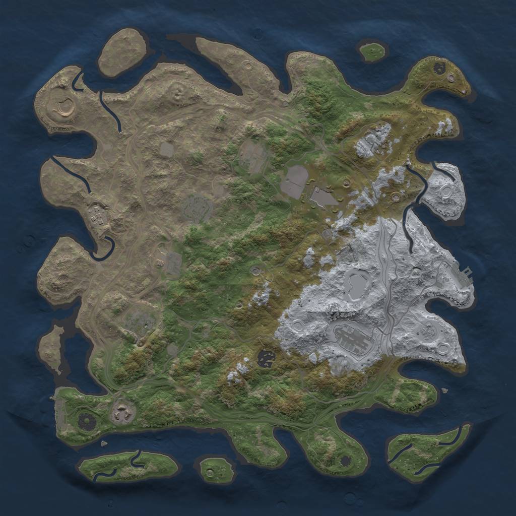 Rust Map: Procedural Map, Size: 4250, Seed: 808580680, 20 Monuments