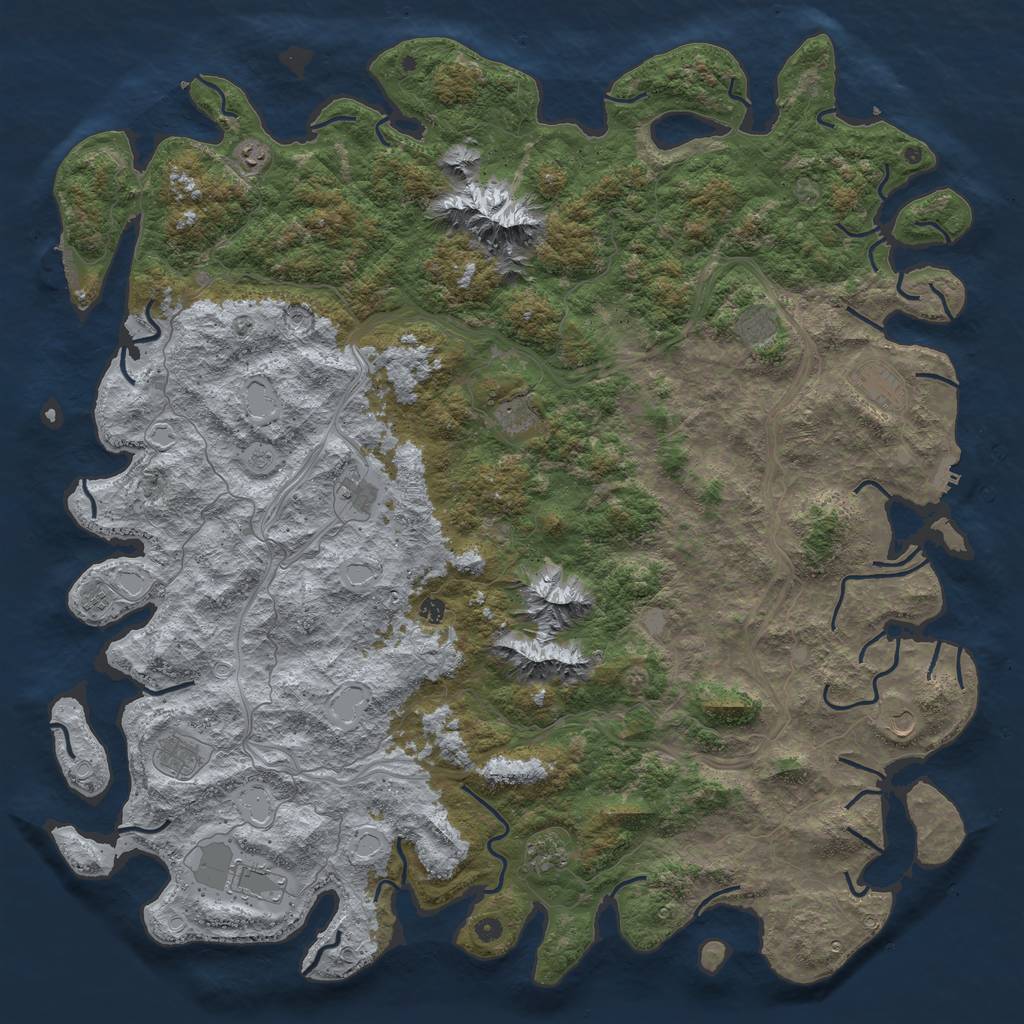 Rust Map: Procedural Map, Size: 6000, Seed: 6198544, 20 Monuments